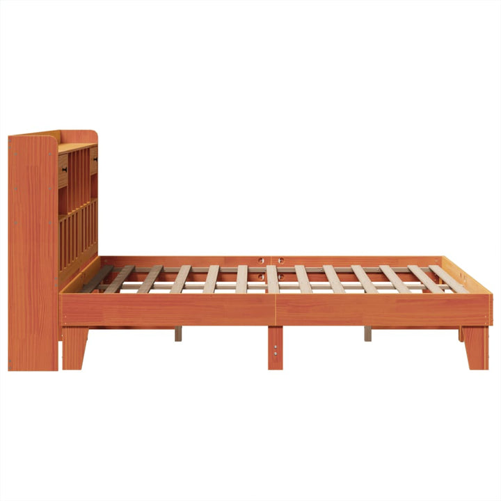 sengeramme uden madras 150x200 cm massivt fyrretræ gyldenbrun