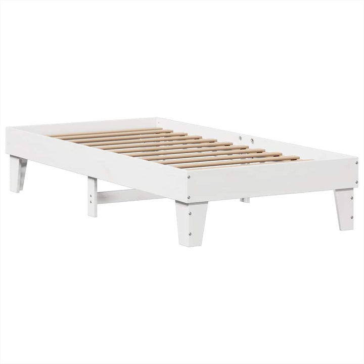 sengeramme uden madras 90x200 cm massivt fyrretræ hvid