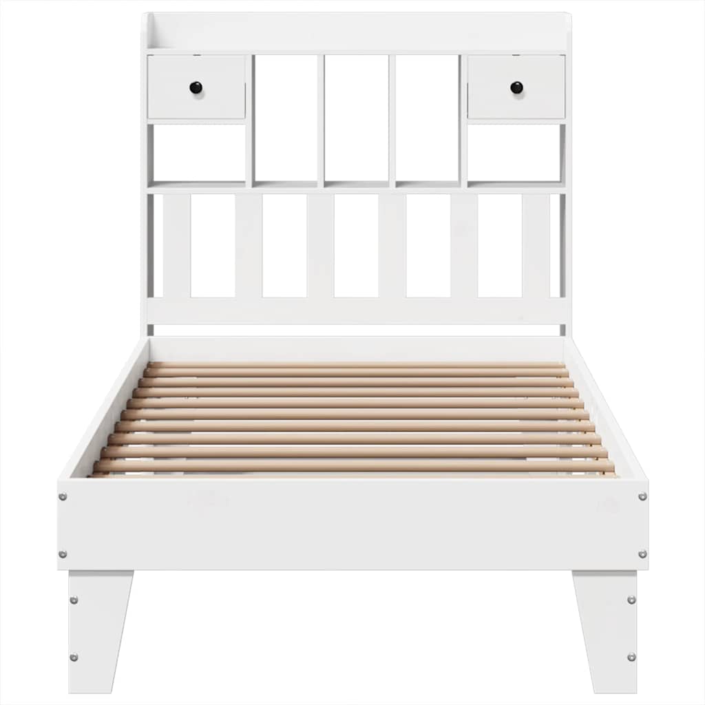 sengeramme uden madras 90x190 cm massivt fyrretræ hvid