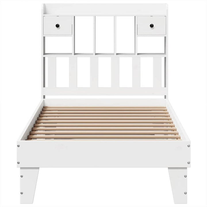 sengeramme uden madras 90x190 cm massivt fyrretræ hvid
