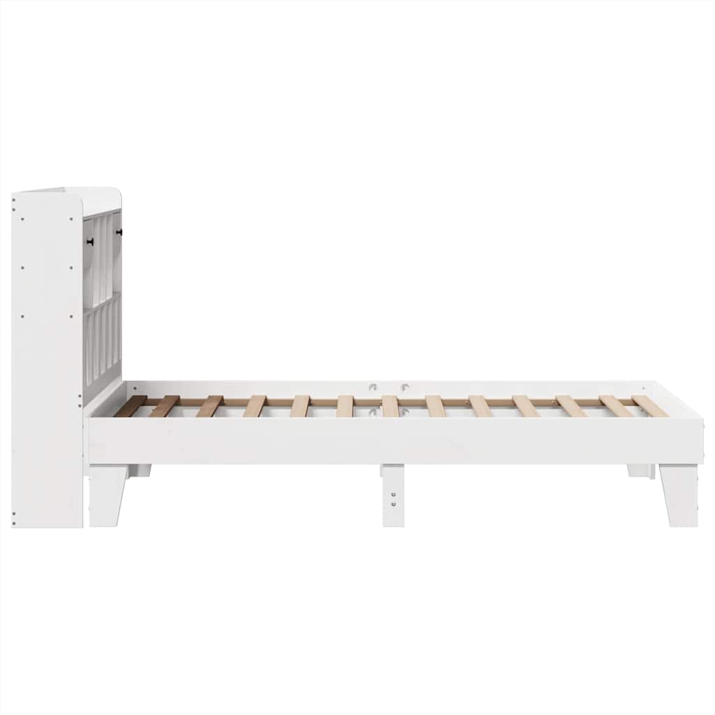 sengeramme uden madras 75x190 cm massivt fyrretræ hvid