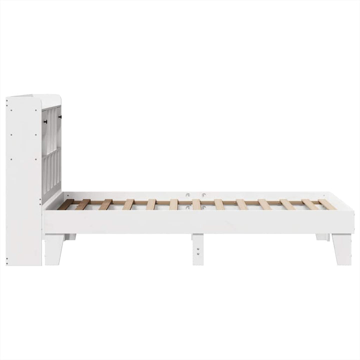 sengeramme uden madras 75x190 cm massivt fyrretræ hvid