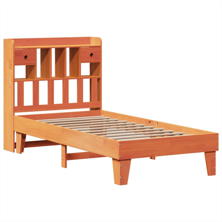 sengeramme uden madras 75x190 cm massivt fyrretræ gyldenbrun