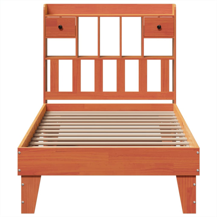 sengeramme uden madras 75x190 cm massivt fyrretræ gyldenbrun