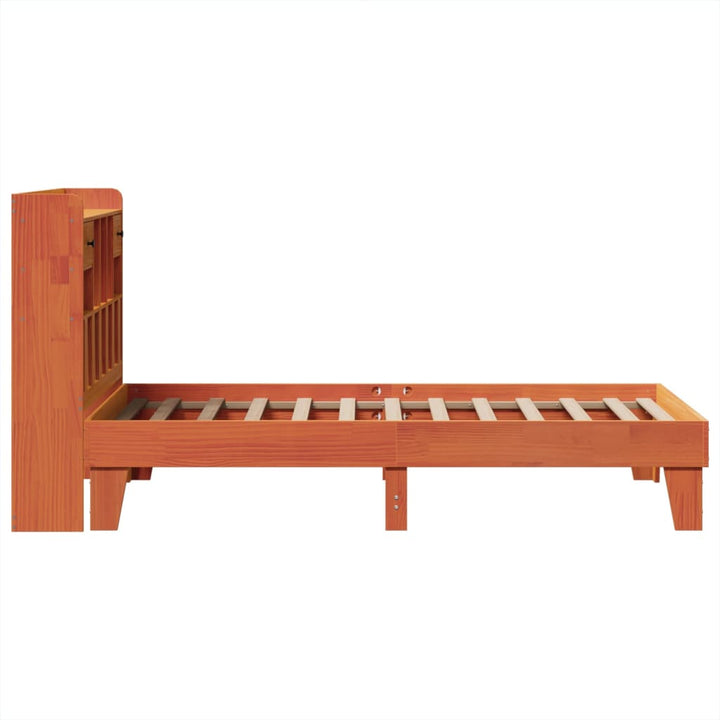 sengeramme uden madras 75x190 cm massivt fyrretræ gyldenbrun