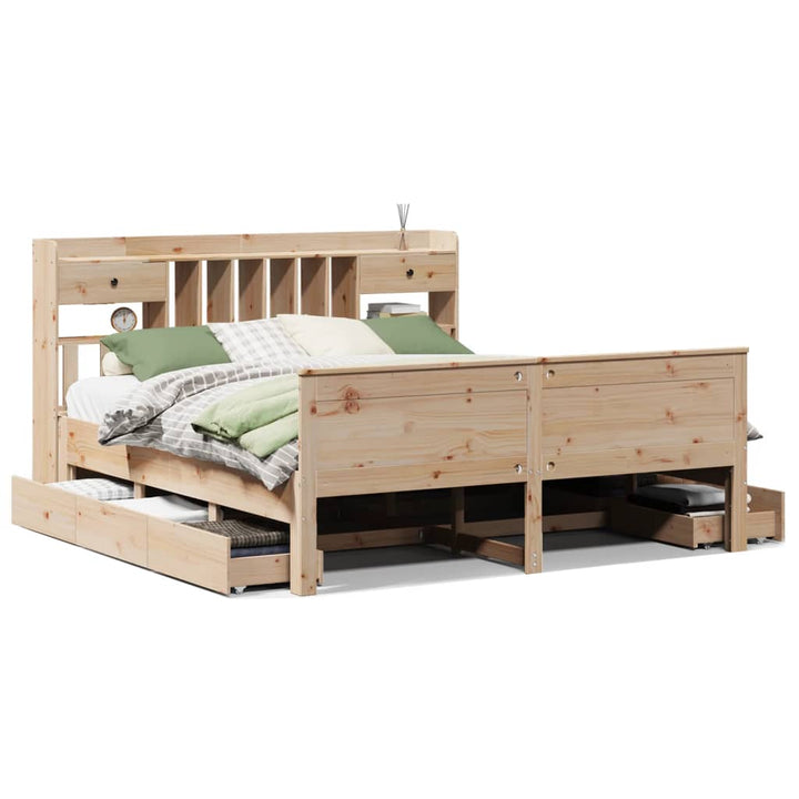 seng med reol uden madras 180x200 cm massivt fyrretræ