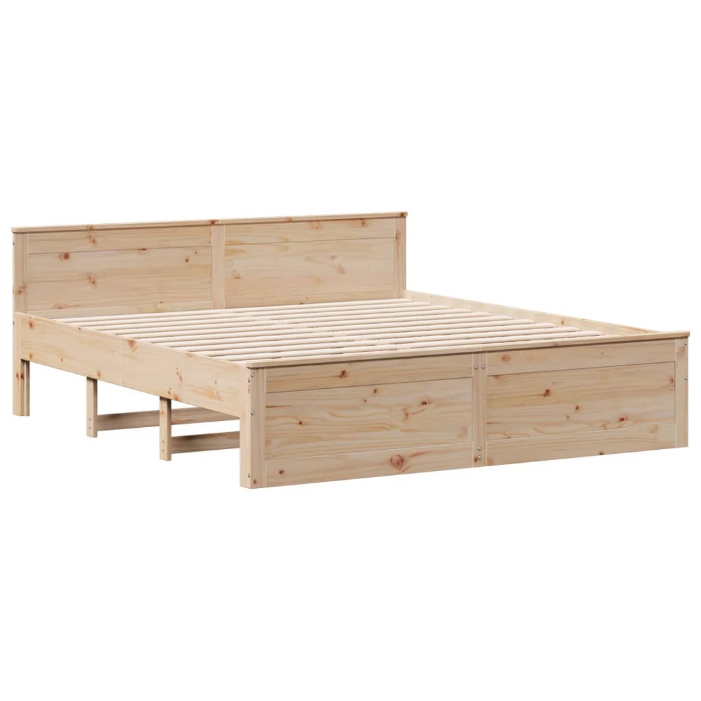 seng med reol uden madras 180x200 cm massivt fyrretræ