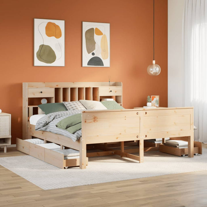 seng med reol uden madras 180x200 cm massivt fyrretræ