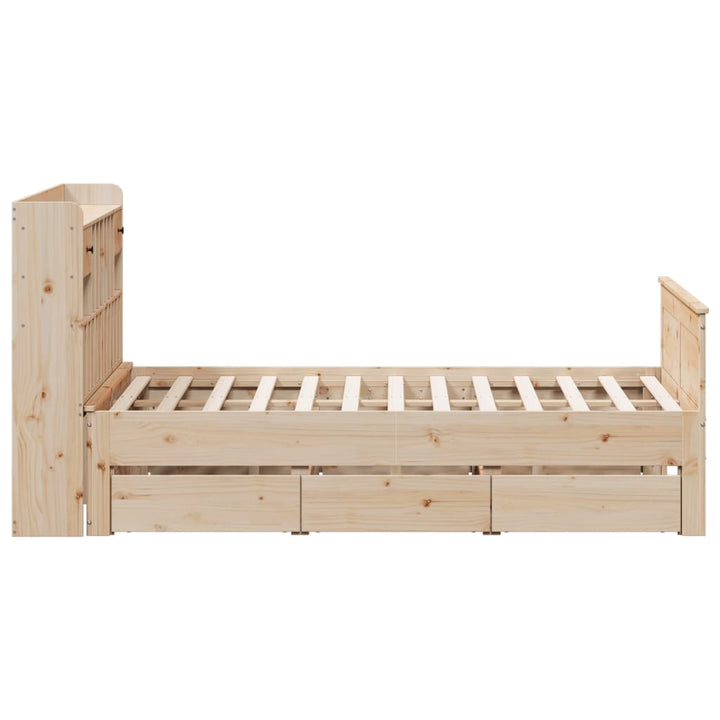 seng med reol uden madras 140x190 cm massivt fyrretræ
