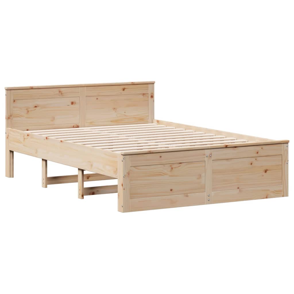 seng med reol uden madras 140x190 cm massivt fyrretræ
