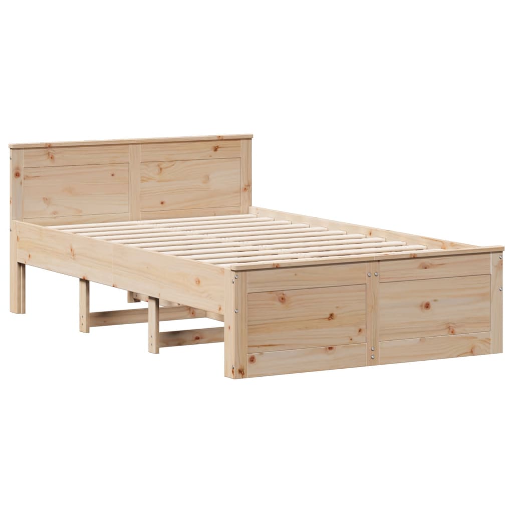 seng med reol uden madras 135x190 cm massivt fyrretræ