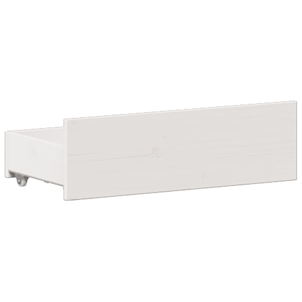 seng med reol uden madras 135x190 cm massivt fyrretræ hvid