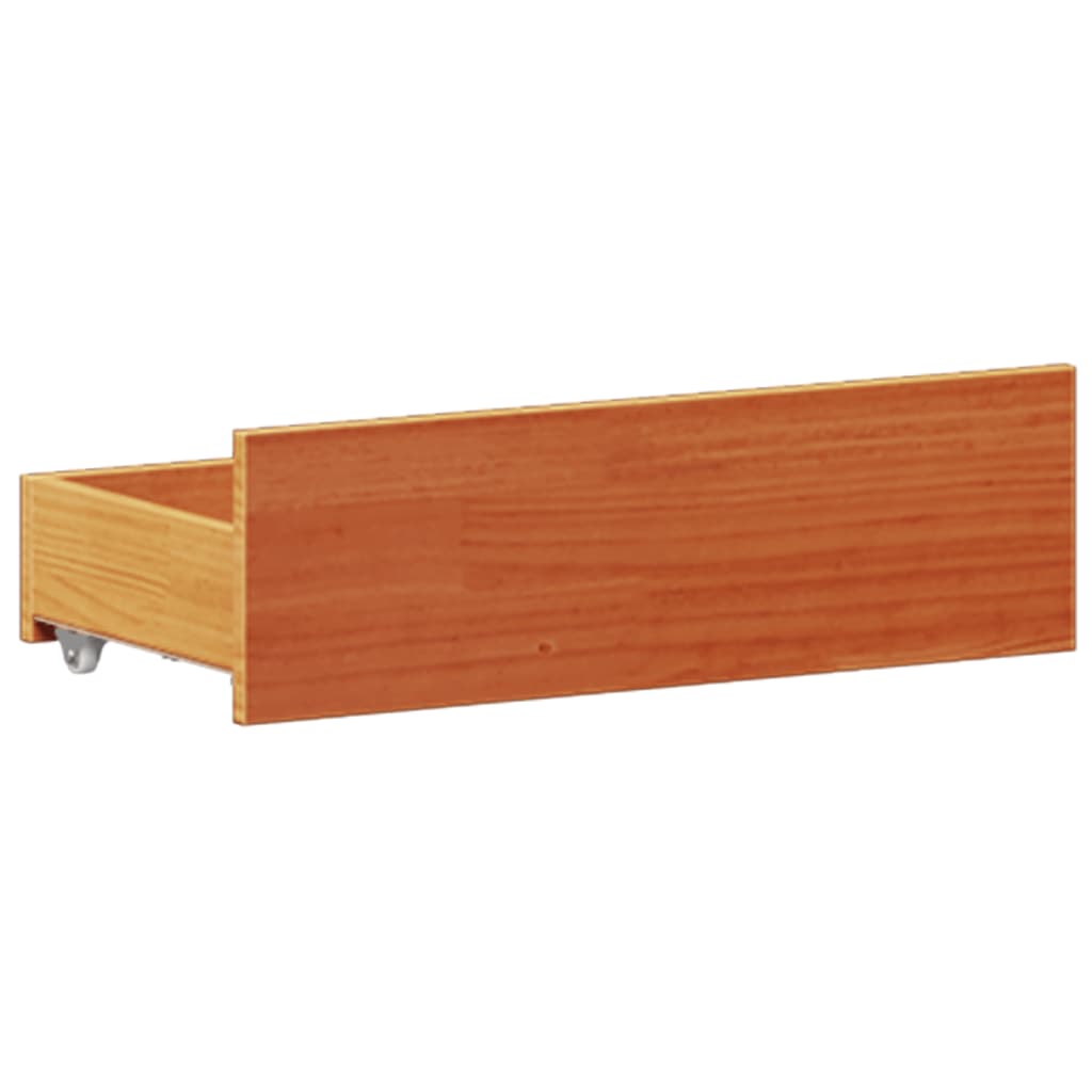 seng med reol uden madras 135x190cm massivt fyrretræ gyldenbrun
