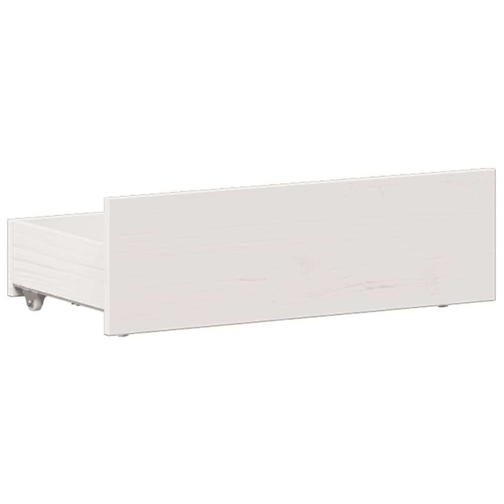 seng med reol uden madras 90x190 cm massivt fyrretræ hvid