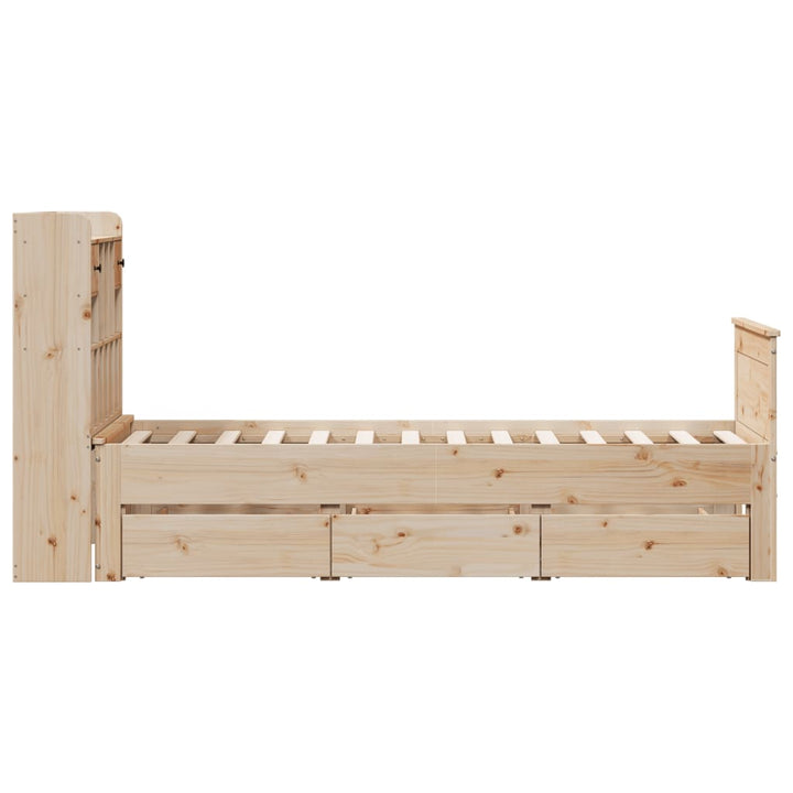 seng med reol uden madras 75x190 cm massivt fyrretræ