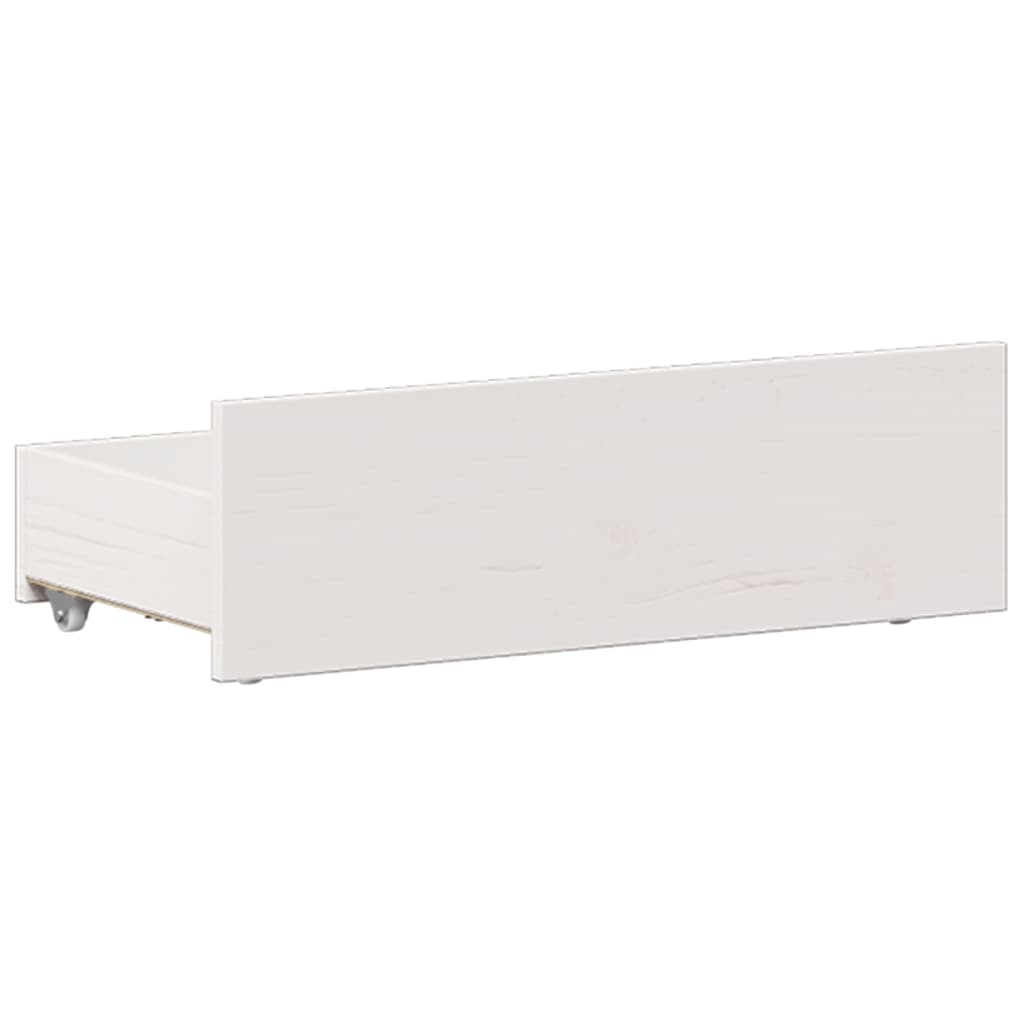 seng med reol uden madras 75x190 cm massivt fyrretræ hvid