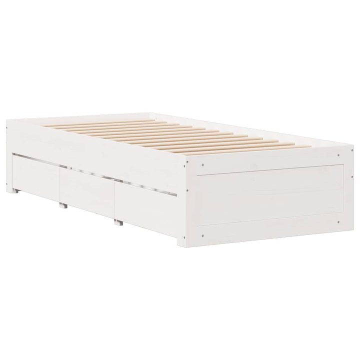 seng med reol uden madras 90x200 cm massivt fyrretræ hvid