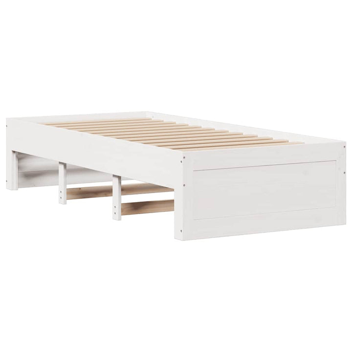 seng med reol uden madras 90x200 cm massivt fyrretræ hvid