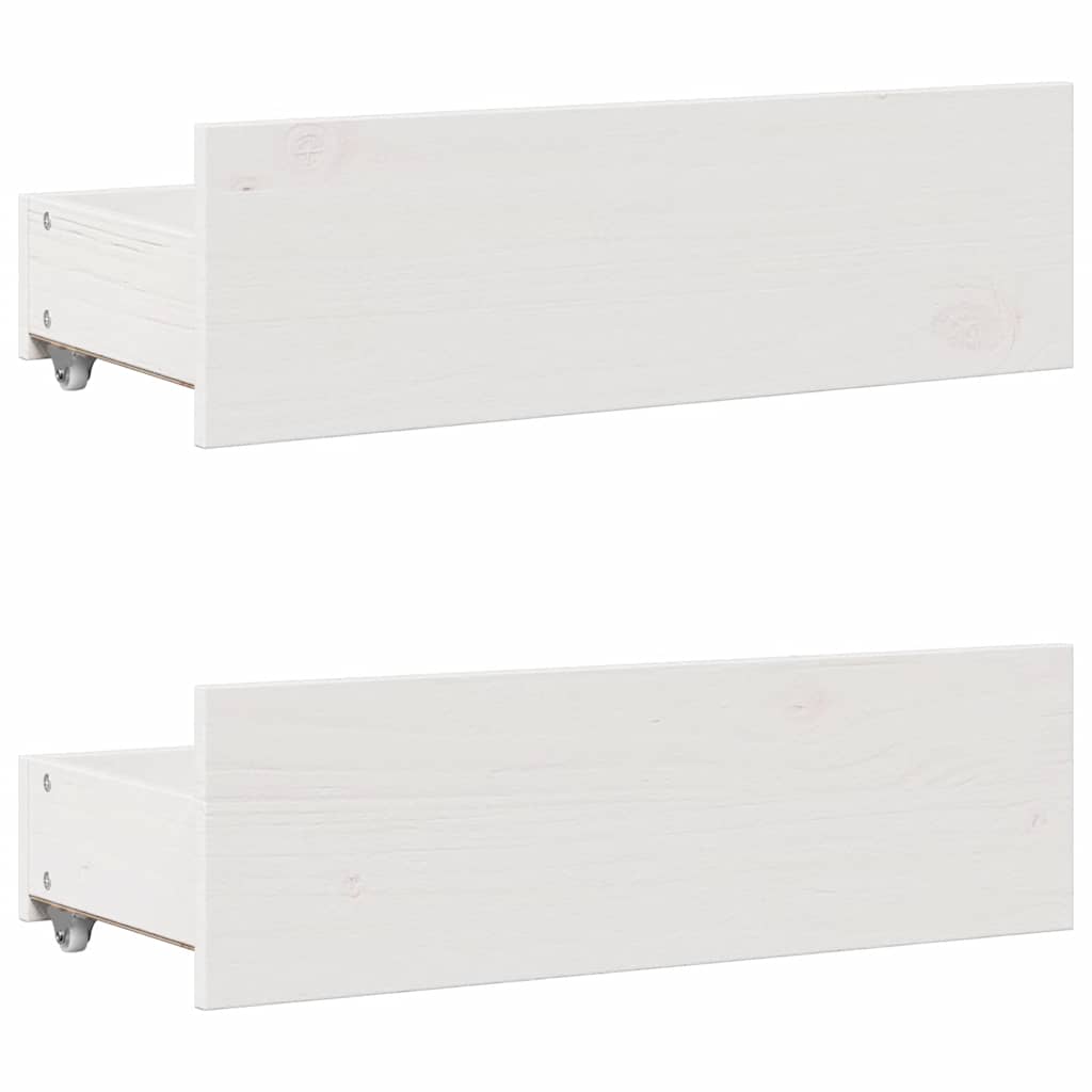 seng med reol uden madras 90x200 cm massivt fyrretræ hvid