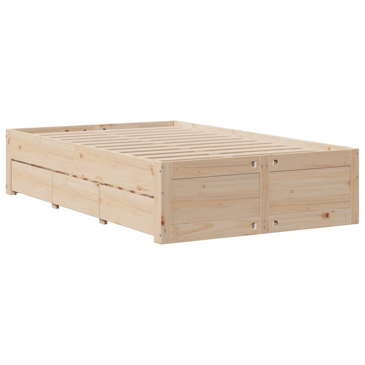 seng med reol uden madras 135x190 cm massivt fyrretræ
