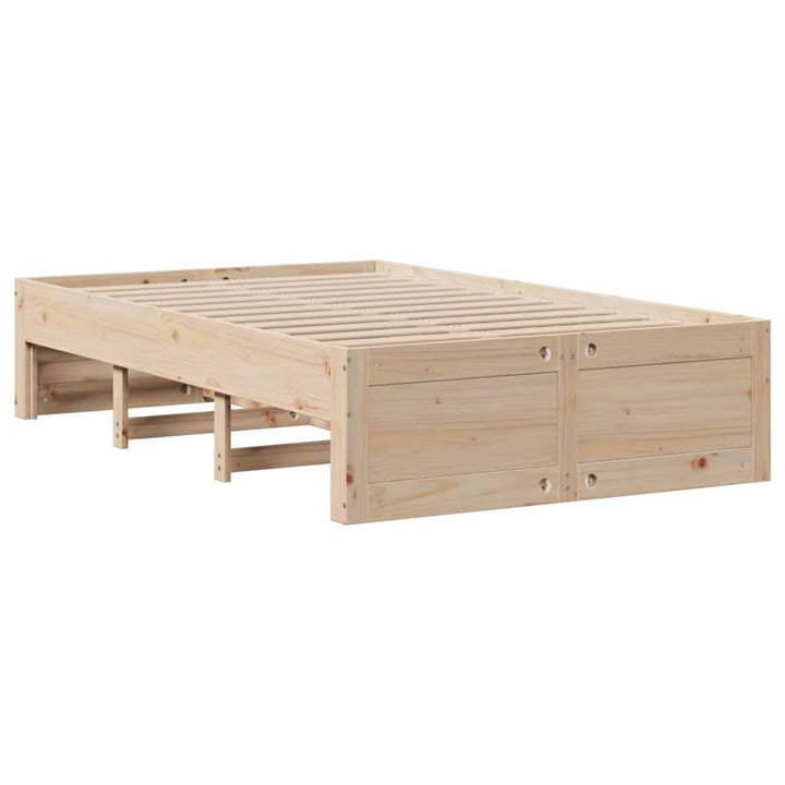 seng med reol uden madras 135x190 cm massivt fyrretræ