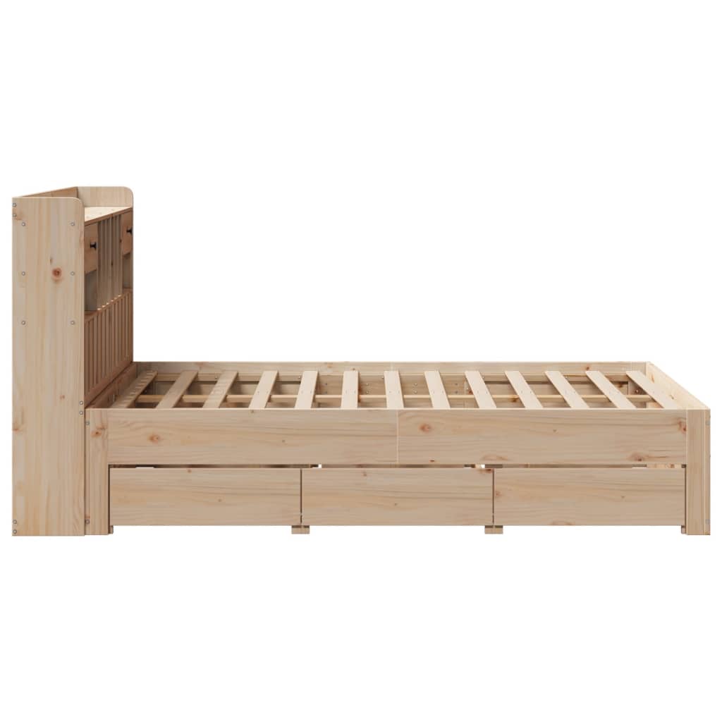 seng med reol uden madras 135x190 cm massivt fyrretræ