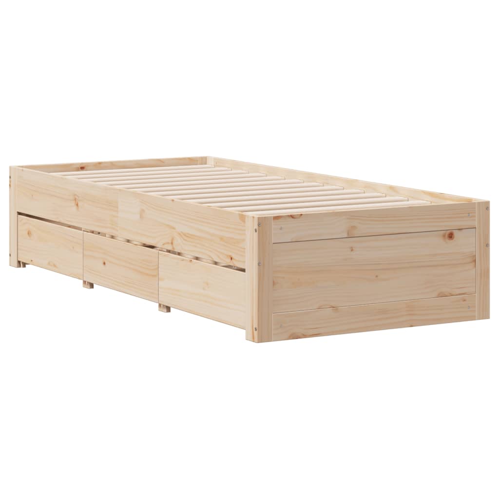 seng med reol uden madras 75x190 cm massivt fyrretræ