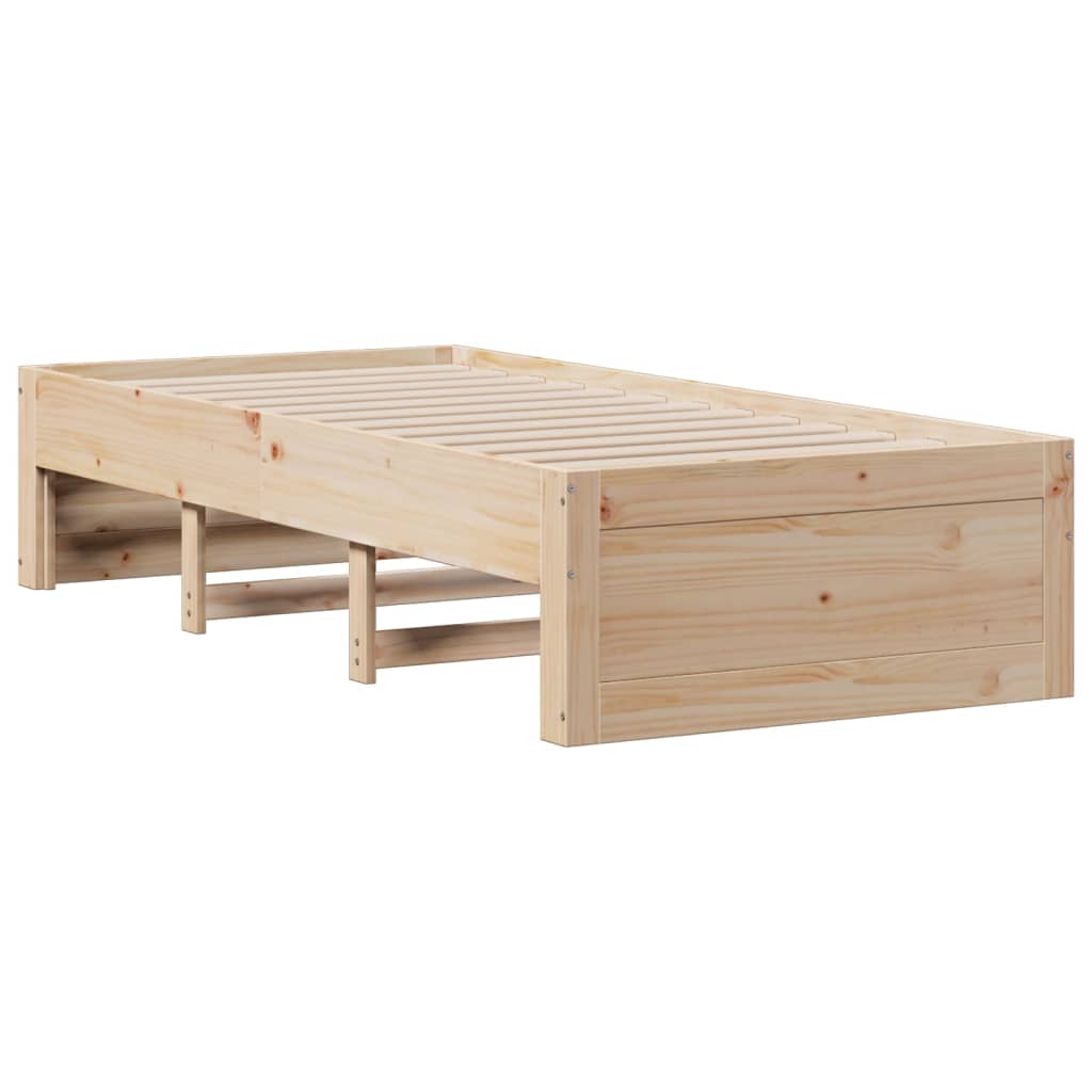 seng med reol uden madras 75x190 cm massivt fyrretræ