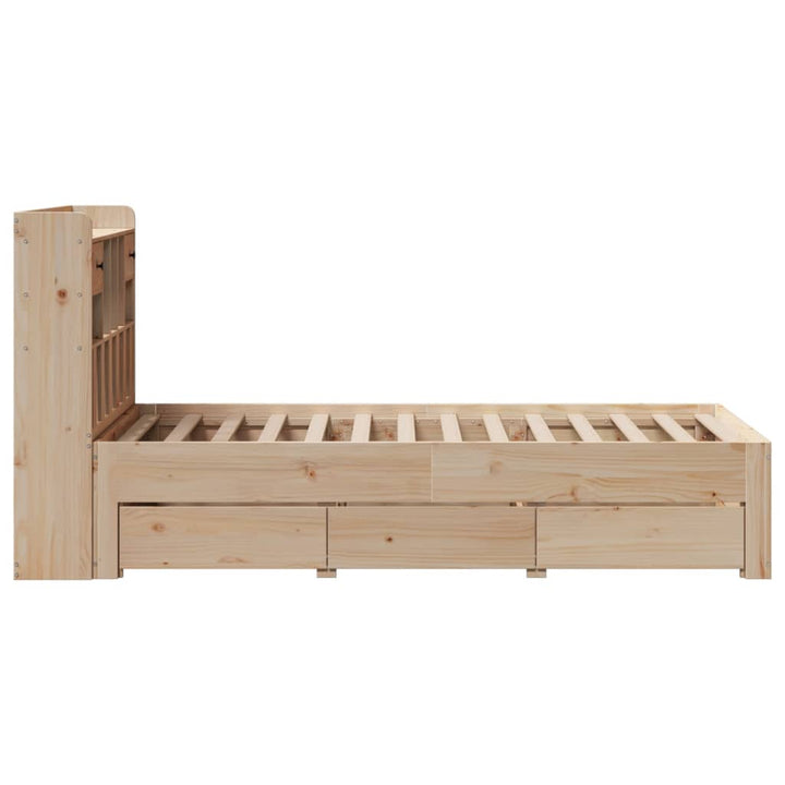seng med reol uden madras 75x190 cm massivt fyrretræ