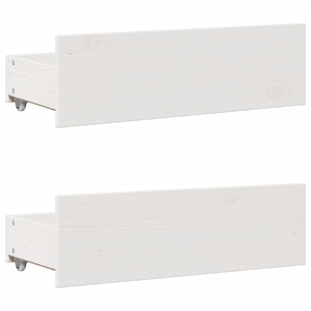 seng med reol uden madras 75x190 cm massivt fyrretræ hvid