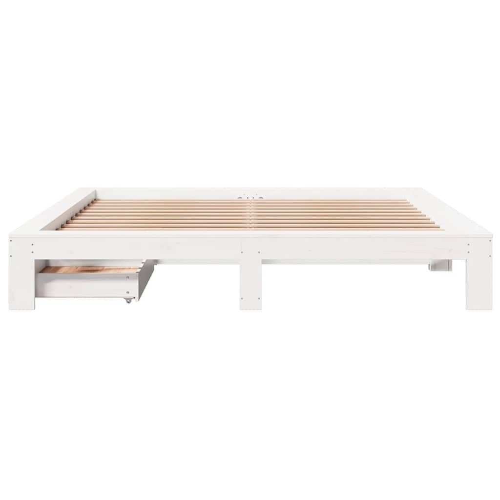 sengeramme uden madras 180x200 cm massivt fyrretræ hvid