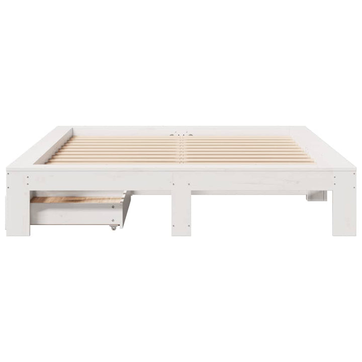 sengeramme uden madras 160x200 cm massivt fyrretræ hvid