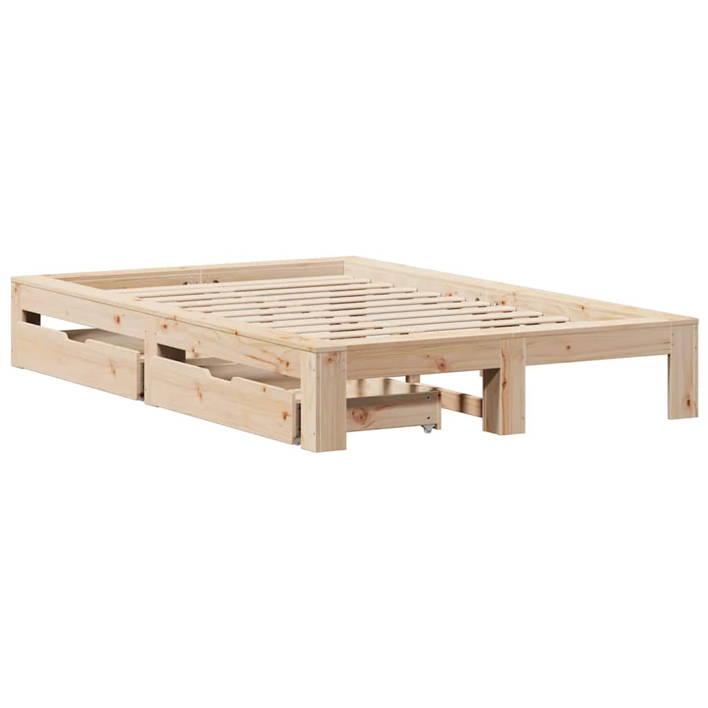 sengeramme uden madras 120x200 cm massivt fyrretræ