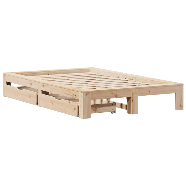sengeramme uden madras 120x200 cm massivt fyrretræ