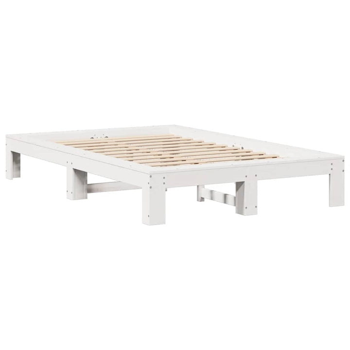 sengeramme uden madras 120x200 cm massivt fyrretræ hvid