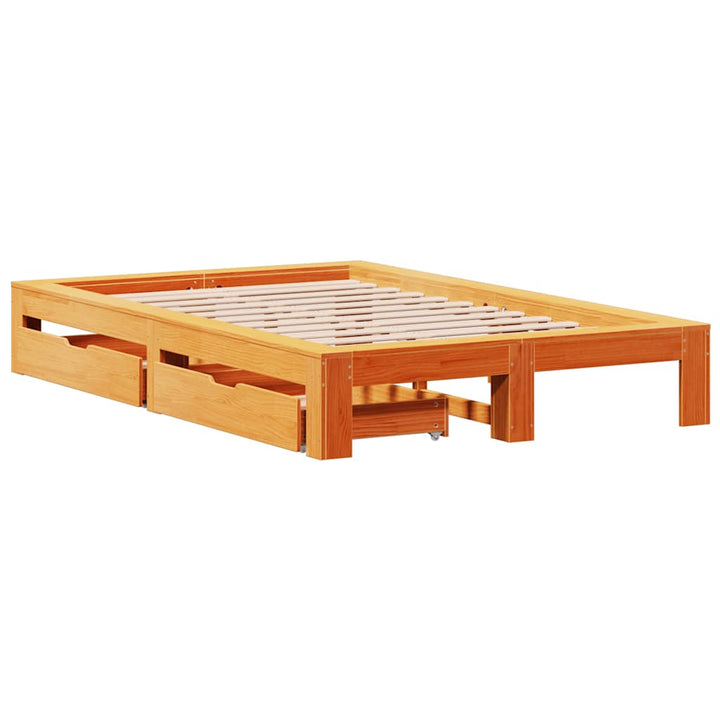 sengeramme uden madras 120x200 cm massivt fyrretræ gyldenbrun