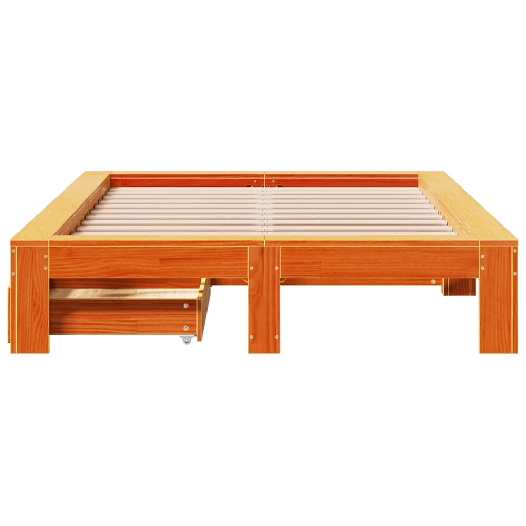 sengeramme uden madras 120x200 cm massivt fyrretræ gyldenbrun