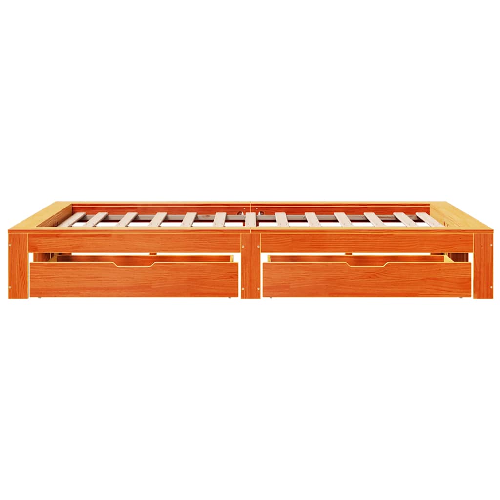sengeramme uden madras 120x200 cm massivt fyrretræ gyldenbrun