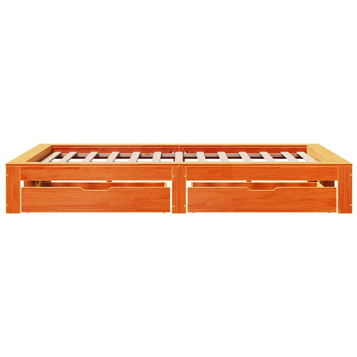 sengeramme uden madras 120x200 cm massivt fyrretræ gyldenbrun