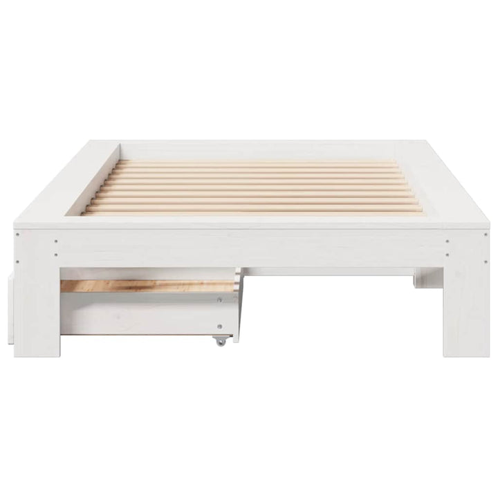 sengeramme uden madras 100x200 cm massivt fyrretræ hvid