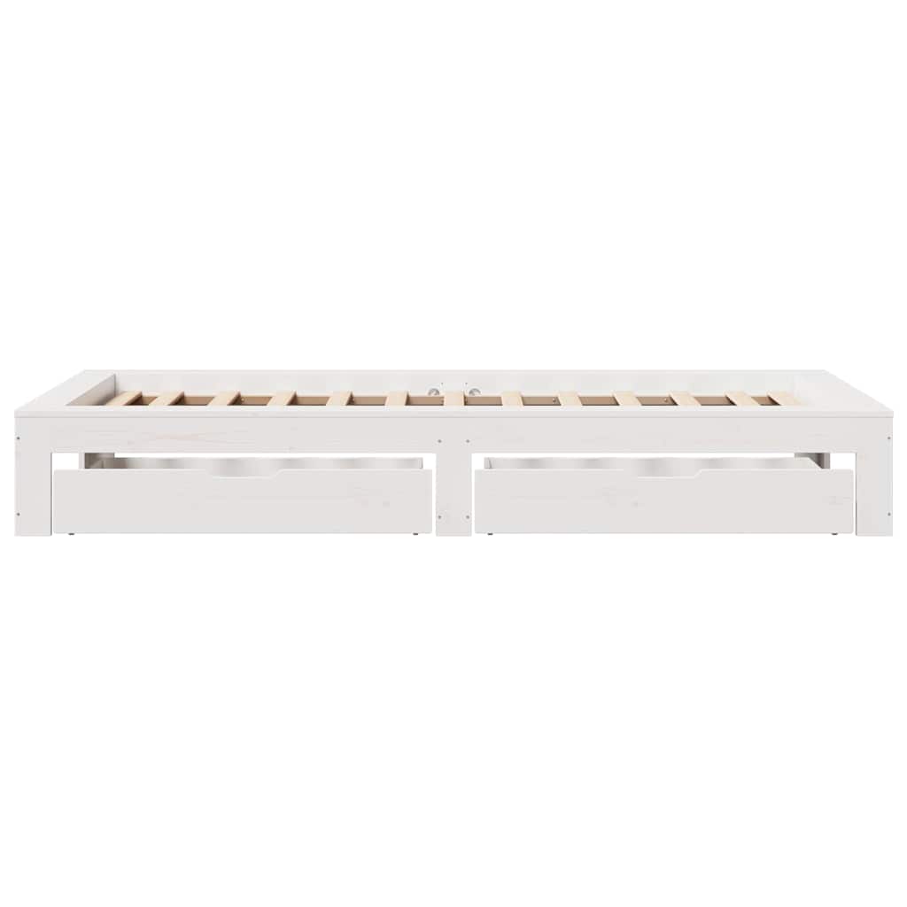 sengeramme uden madras 100x200 cm massivt fyrretræ hvid