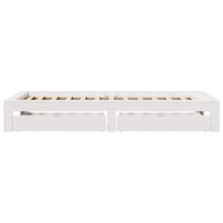 sengeramme uden madras 100x200 cm massivt fyrretræ hvid