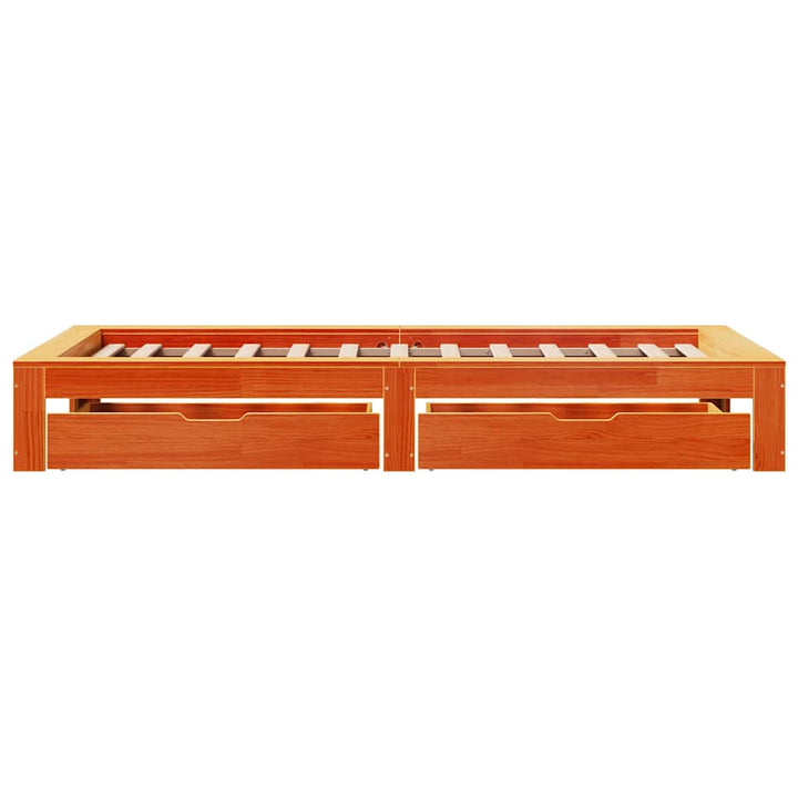 sengeramme uden madras 90x200 cm massivt fyrretræ gyldenbrun