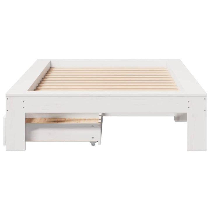 sengeramme uden madras 90x190 cm massivt fyrretræ hvid