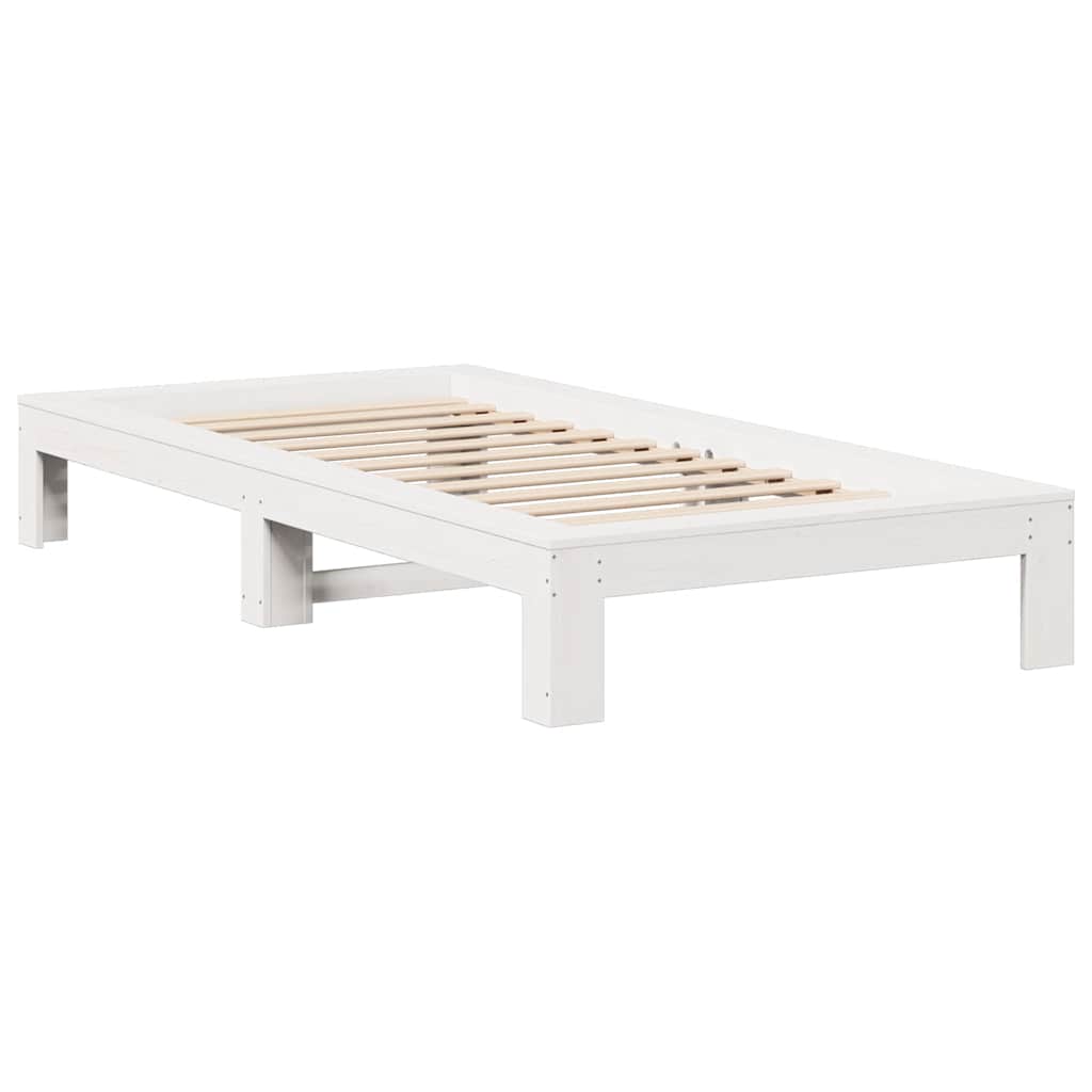 sengeramme uden madras 90x190 cm massivt fyrretræ hvid