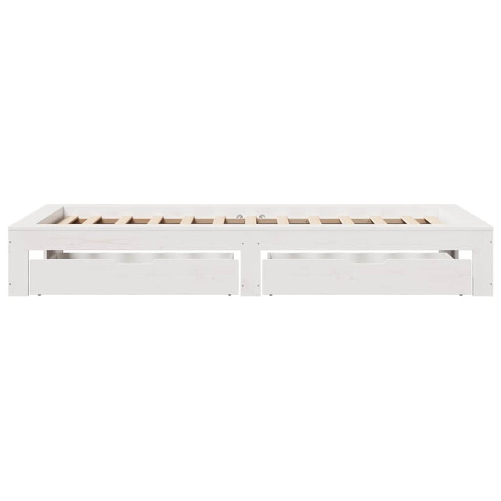 sengeramme uden madras 90x190 cm massivt fyrretræ hvid