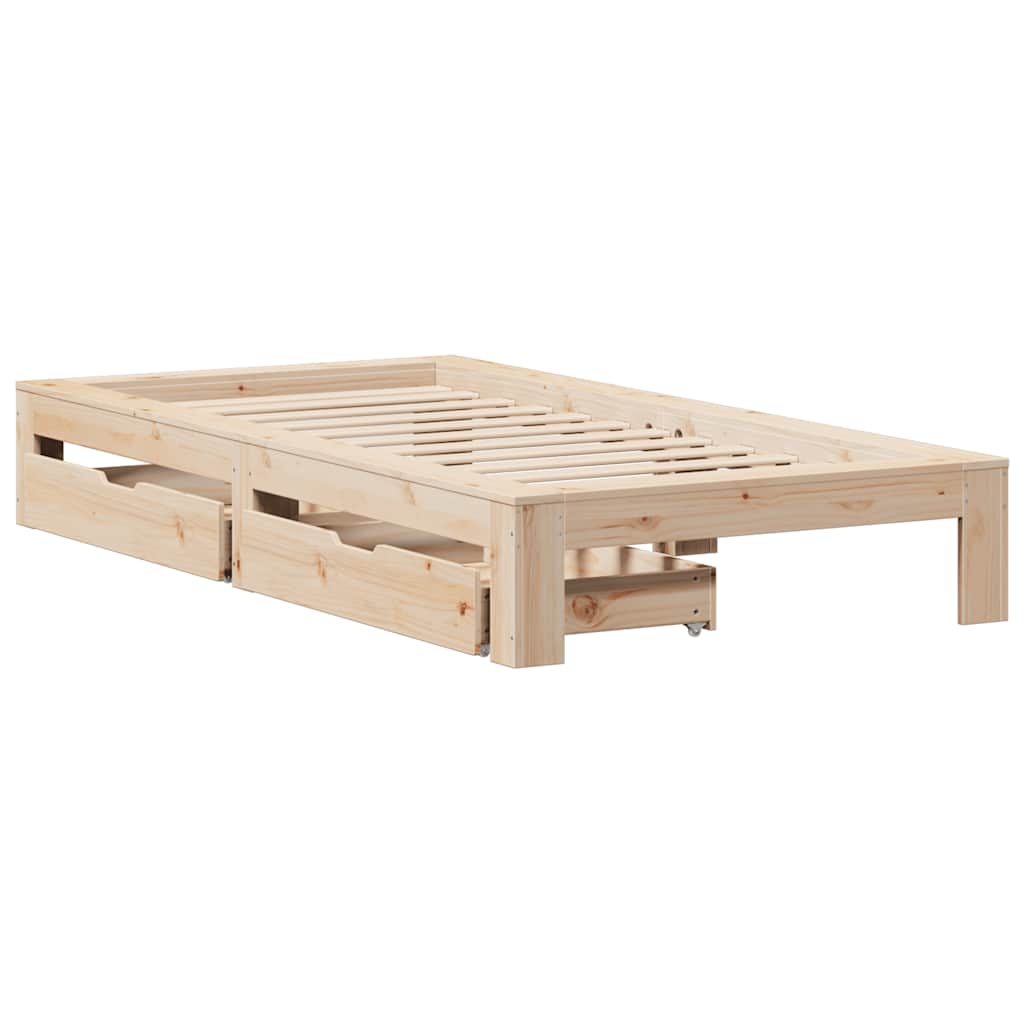 sengeramme uden madras 75x190 cm massivt fyrretræ