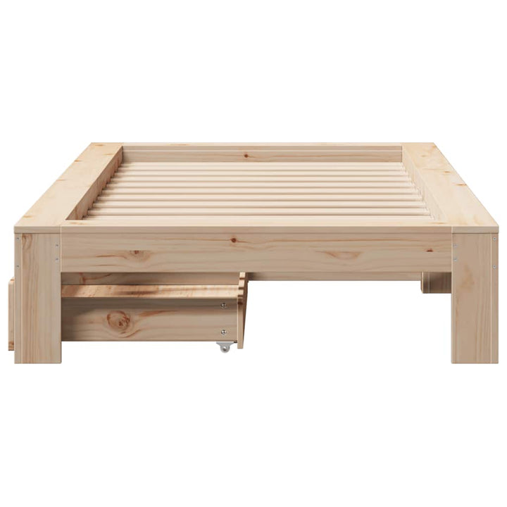 sengeramme uden madras 75x190 cm massivt fyrretræ