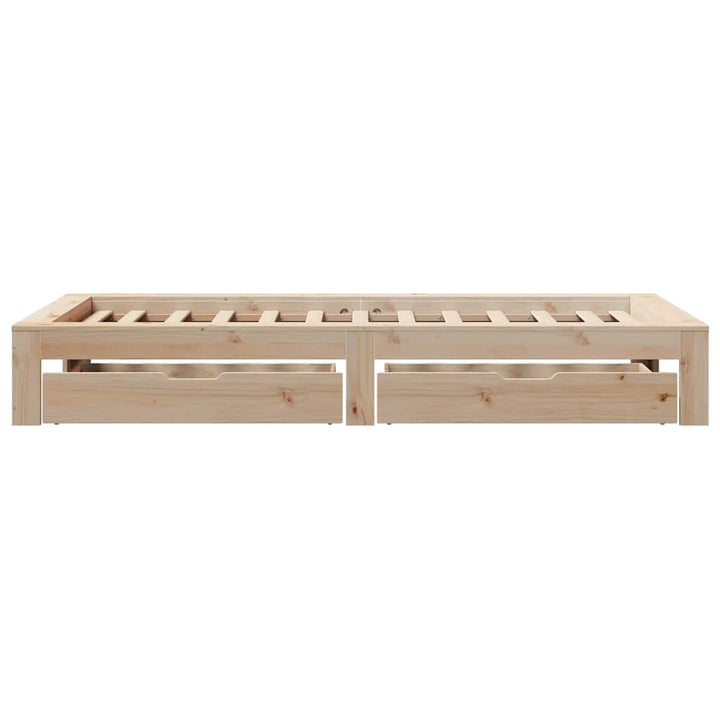 sengeramme uden madras 75x190 cm massivt fyrretræ