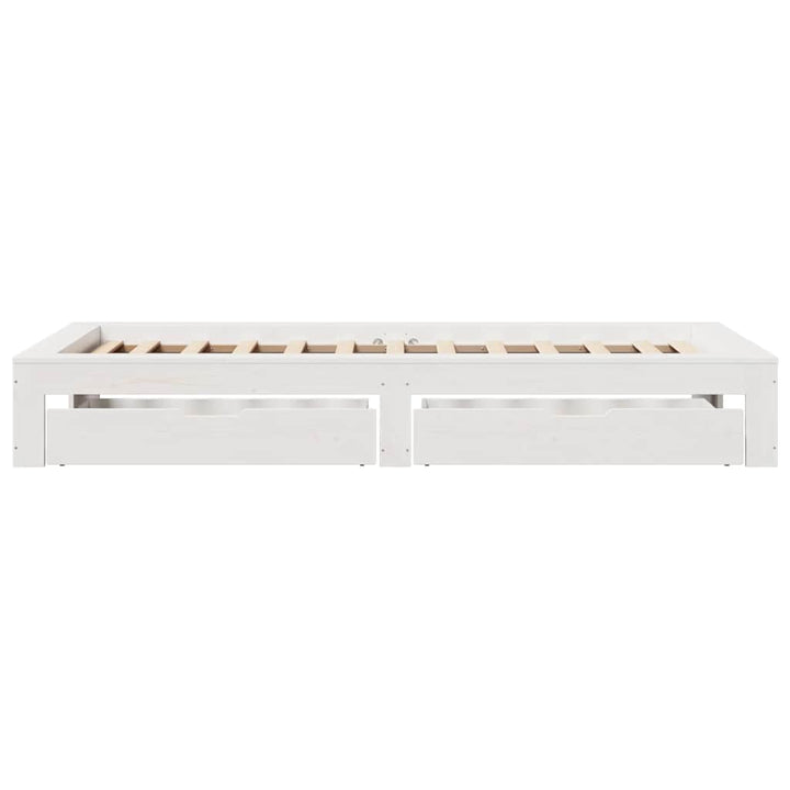 sengeramme uden madras 75x190 cm massivt fyrretræ hvid